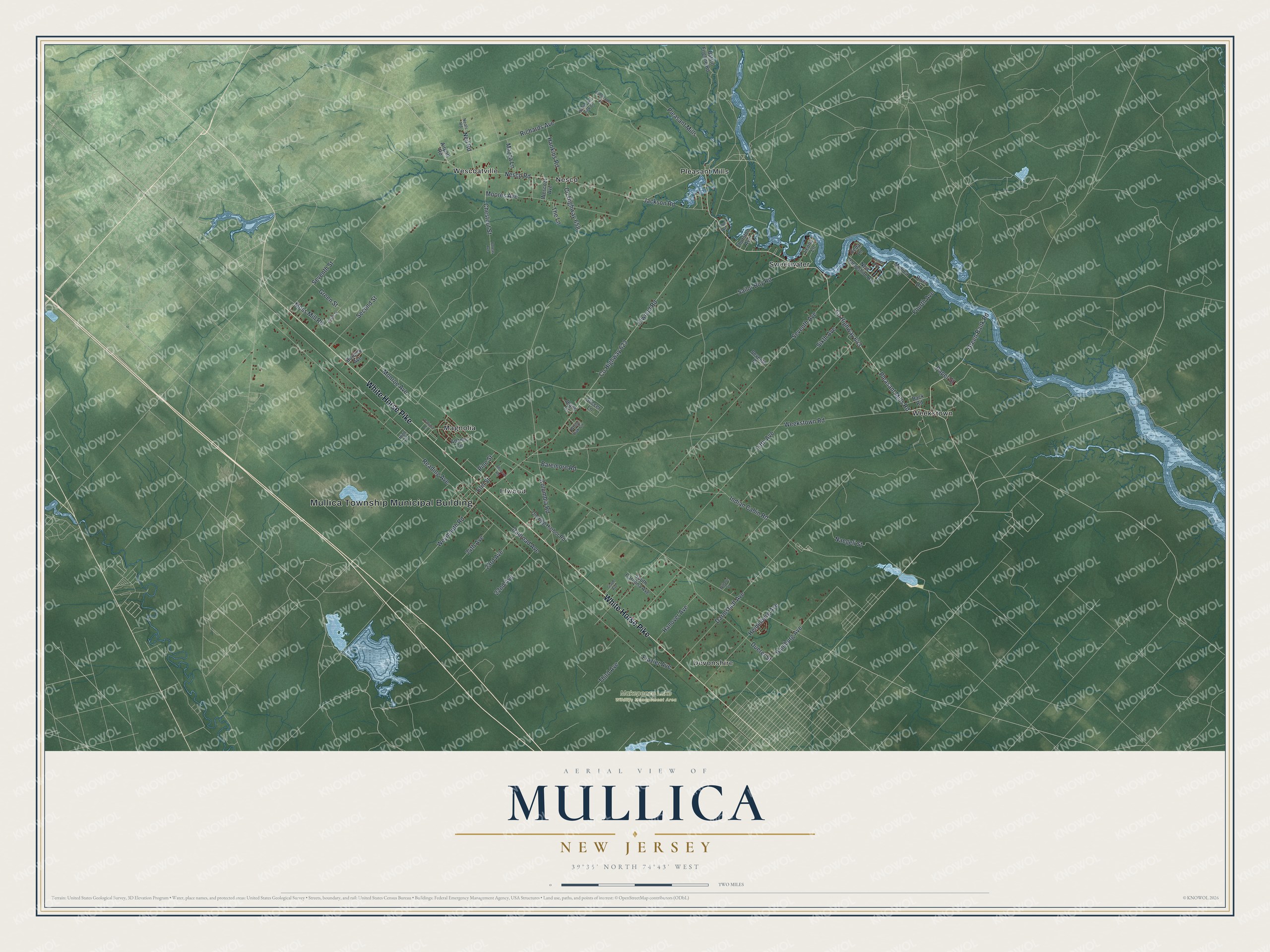 Watermarked full-map preview of Mullica, New Jersey