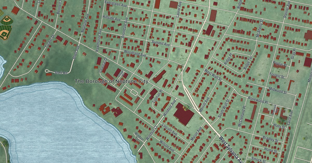 Map of Neptune City, New Jersey