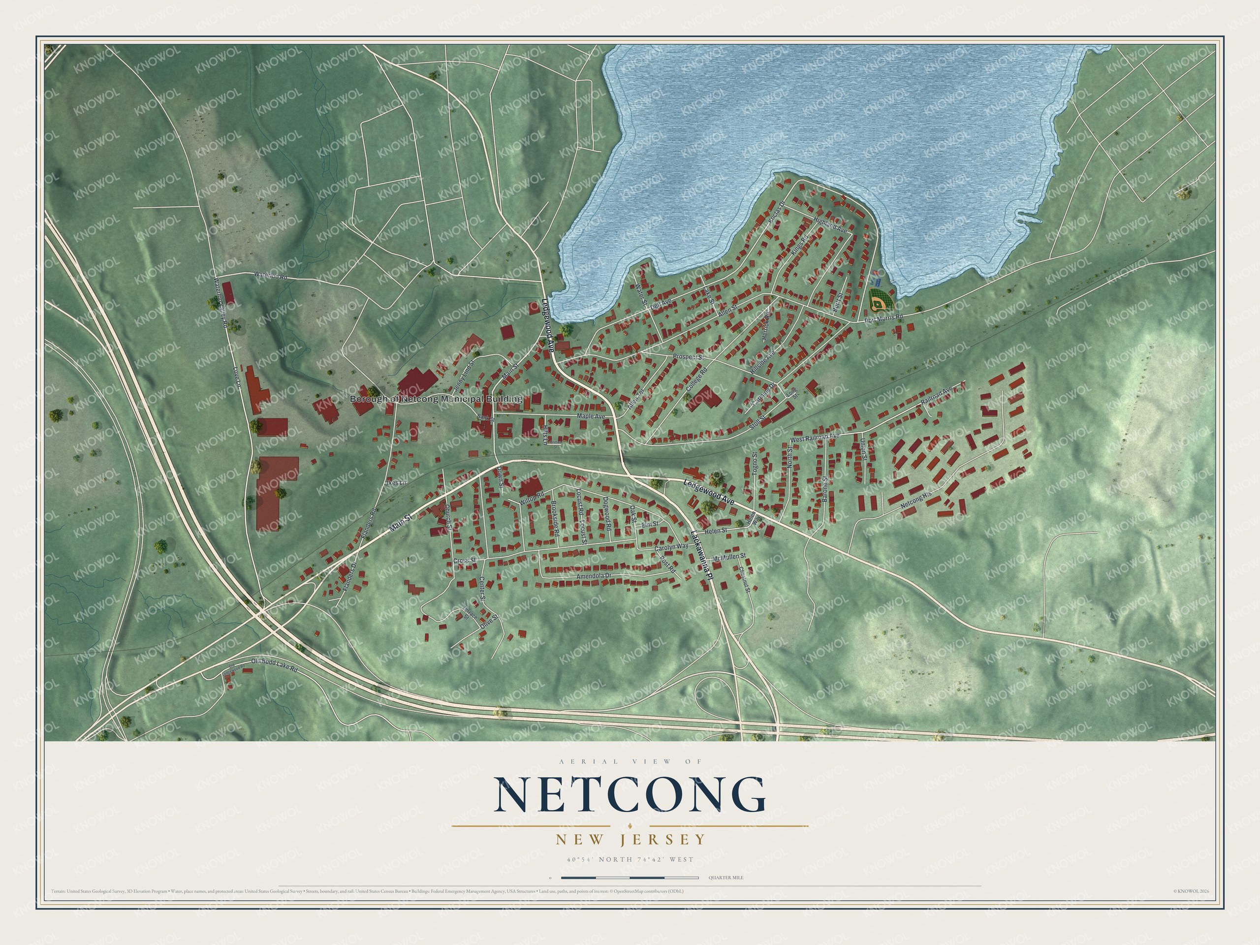 Watermarked full-map preview of Netcong, New Jersey