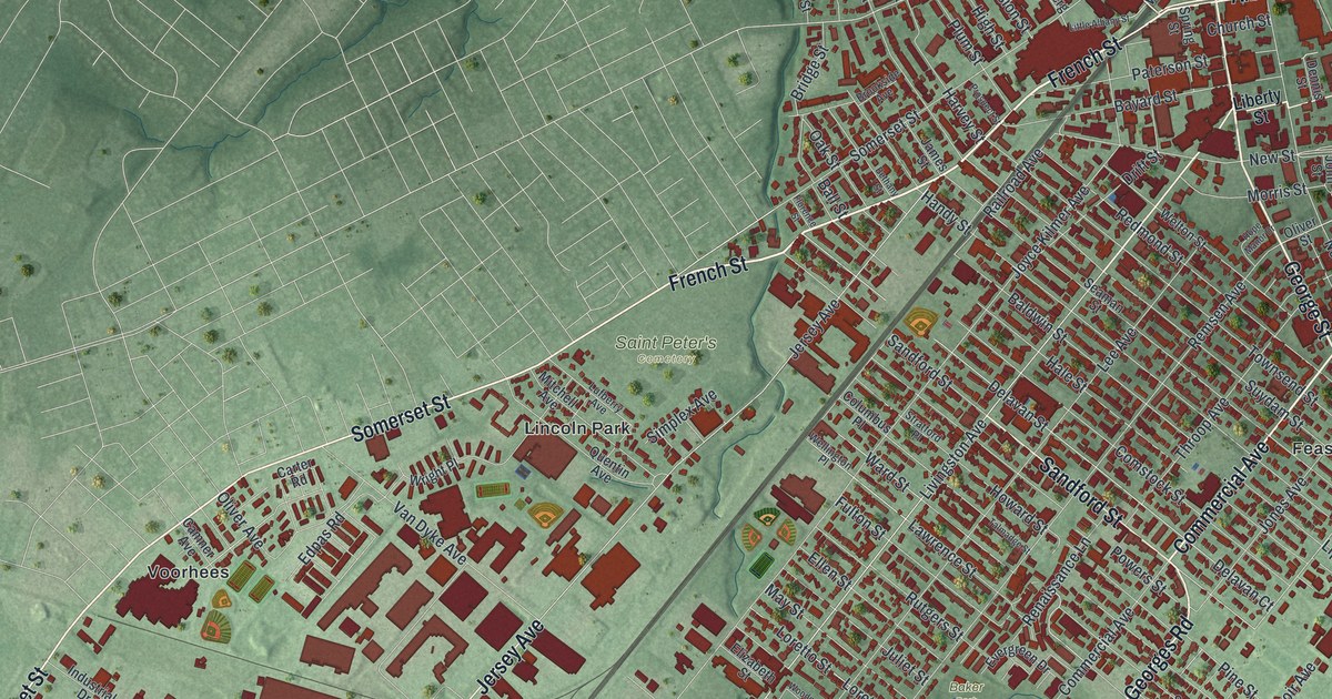Map of New Brunswick, New Jersey