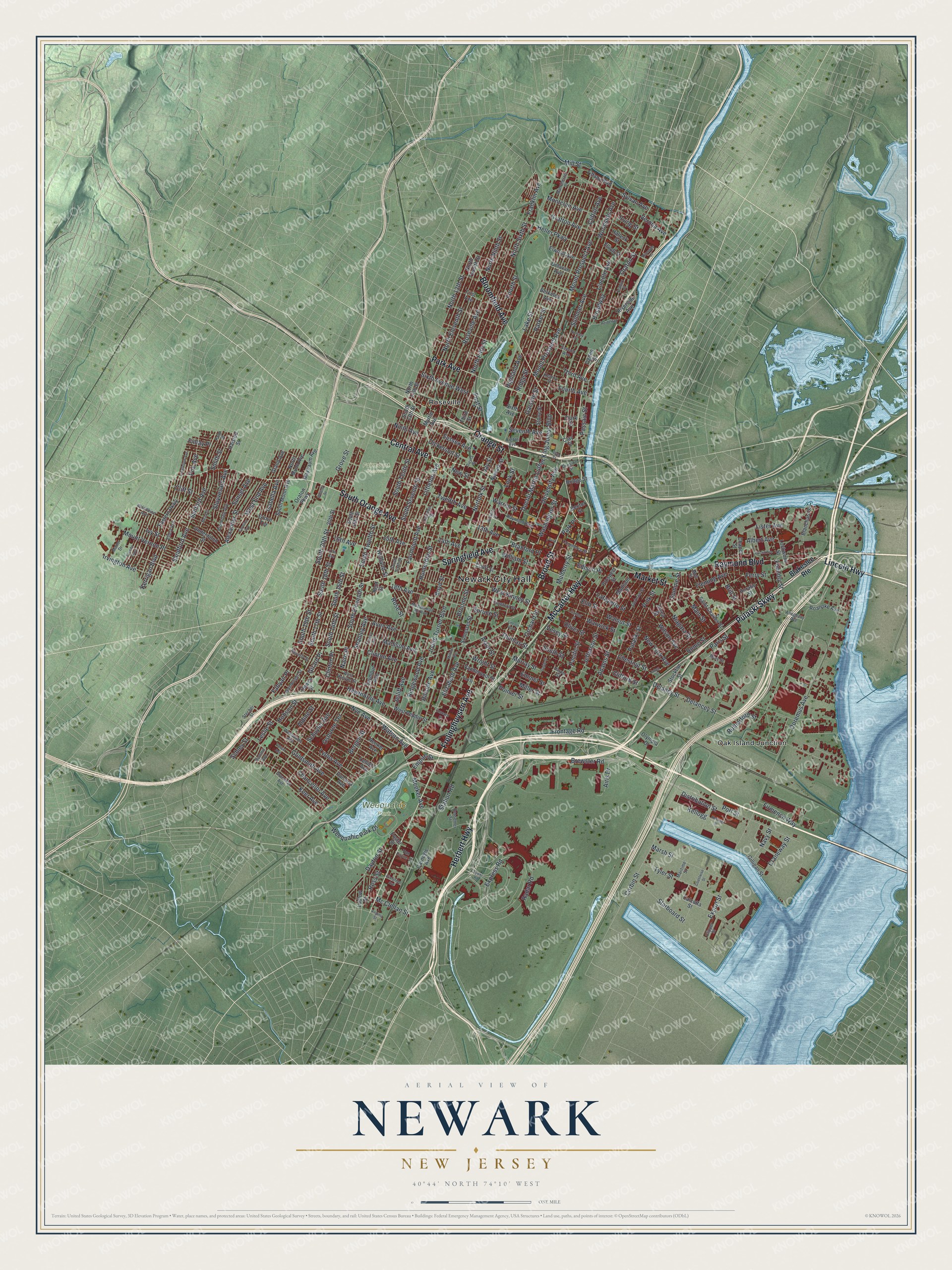 Watermarked full-map preview of Newark, New Jersey