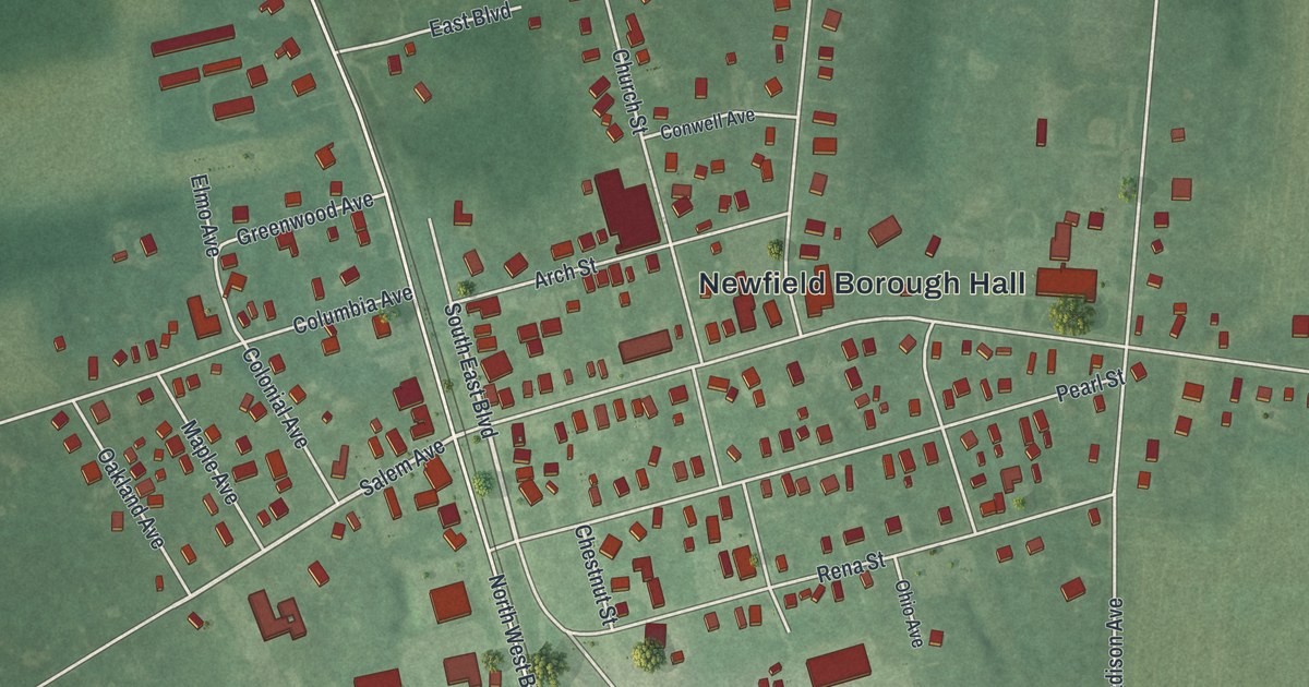Map of Newfield, New Jersey