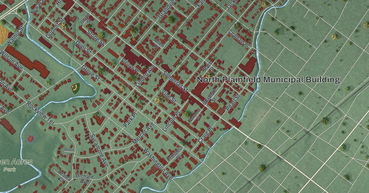 Map of North Plainfield, New Jersey