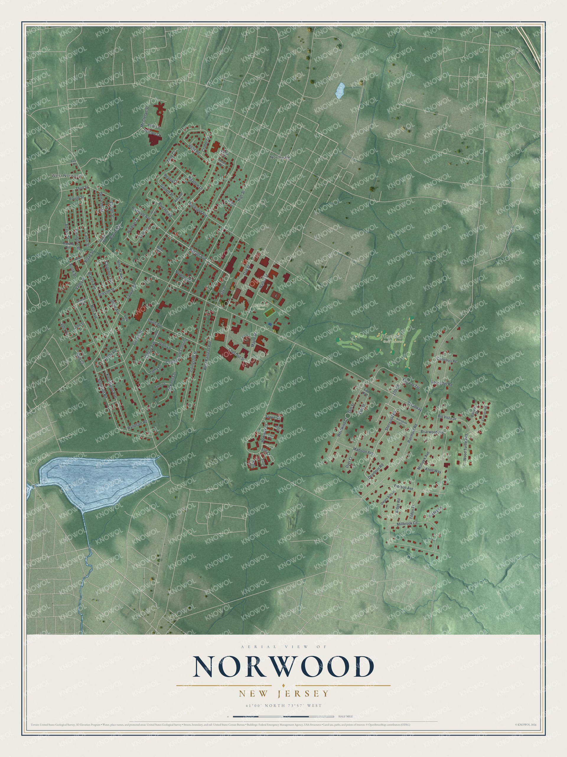 Watermarked full-map preview of Norwood, New Jersey