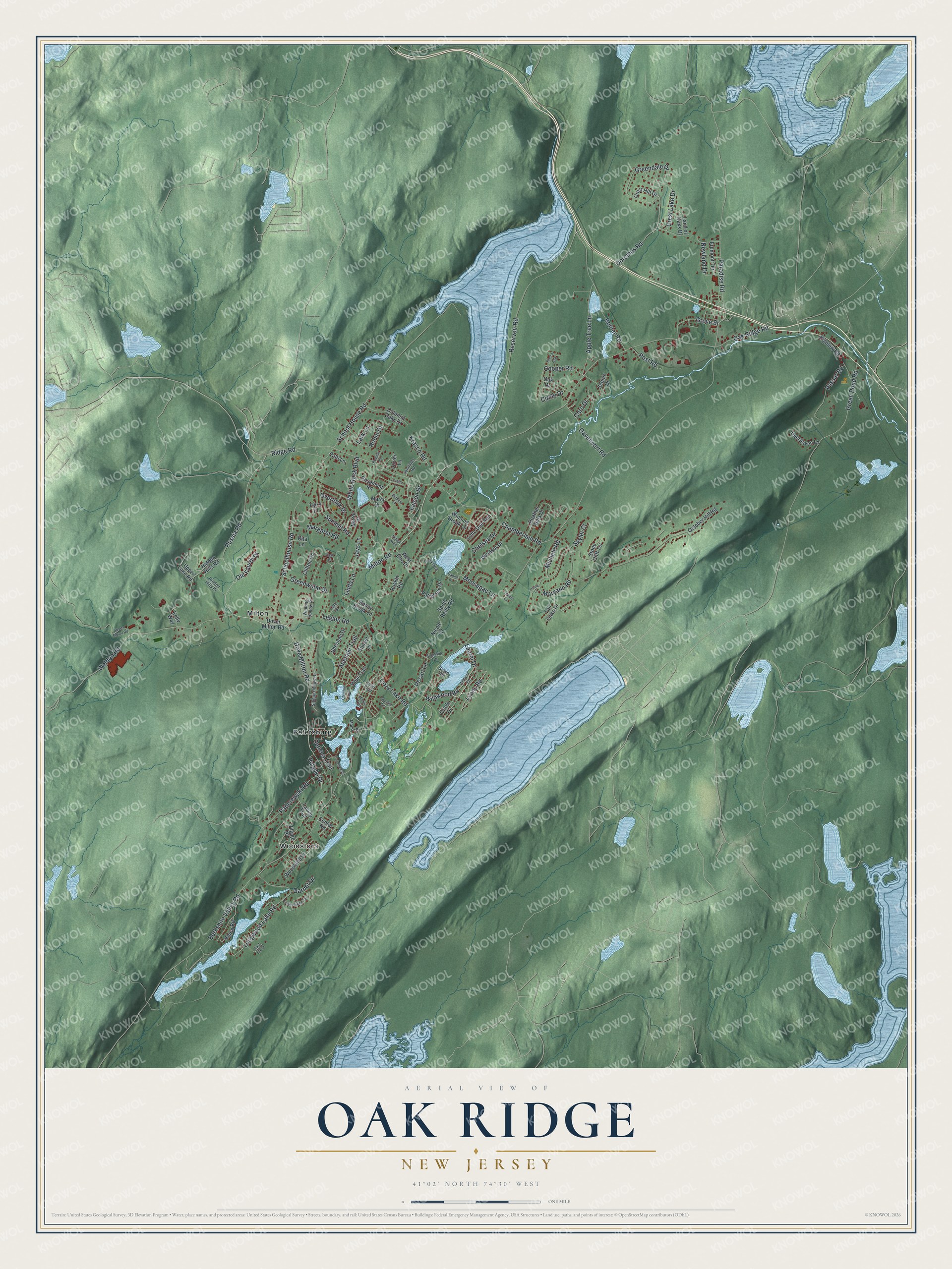 Watermarked full-map preview of Oak Ridge, New Jersey
