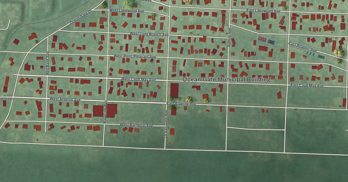 Map of Ocean Gate, New Jersey