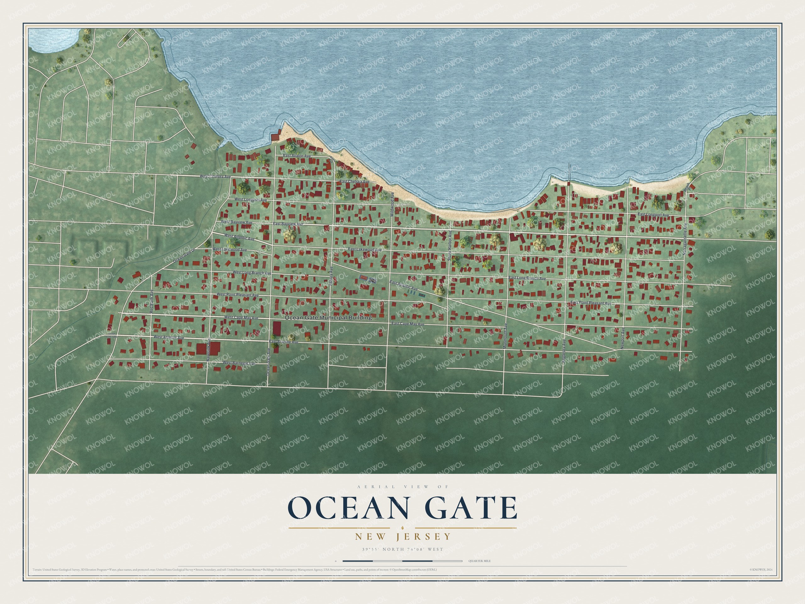 Watermarked full-map preview of Ocean Gate, New Jersey