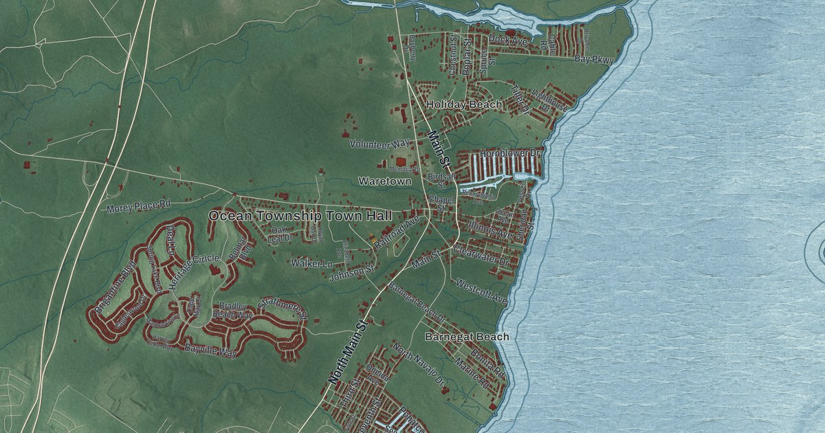 Map of Ocean, Ocean County, New Jersey