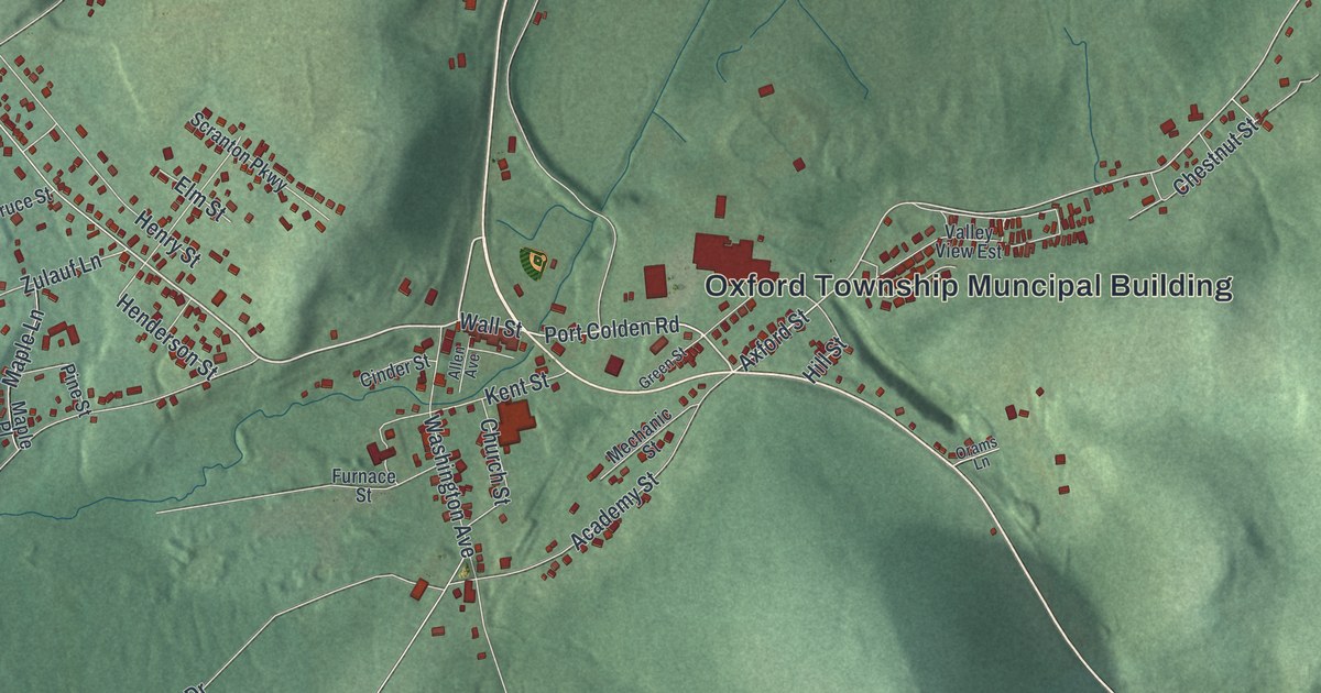 Map of Oxford, New Jersey