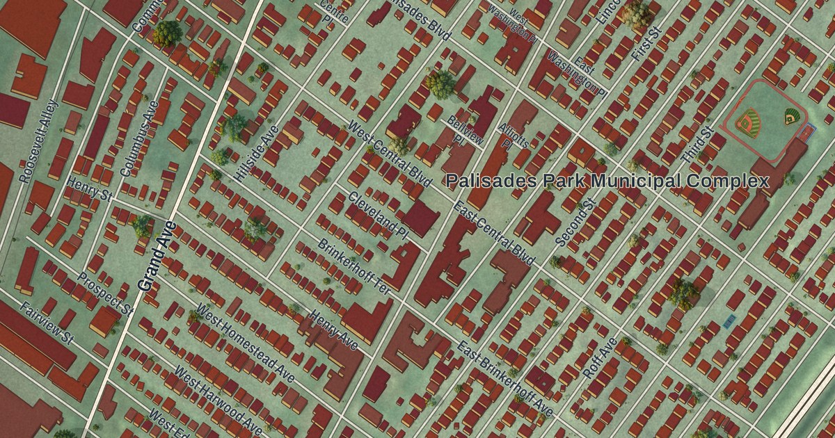 Map of Palisades Park, New Jersey