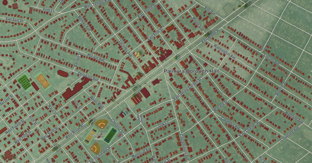 Map of Palmyra, New Jersey