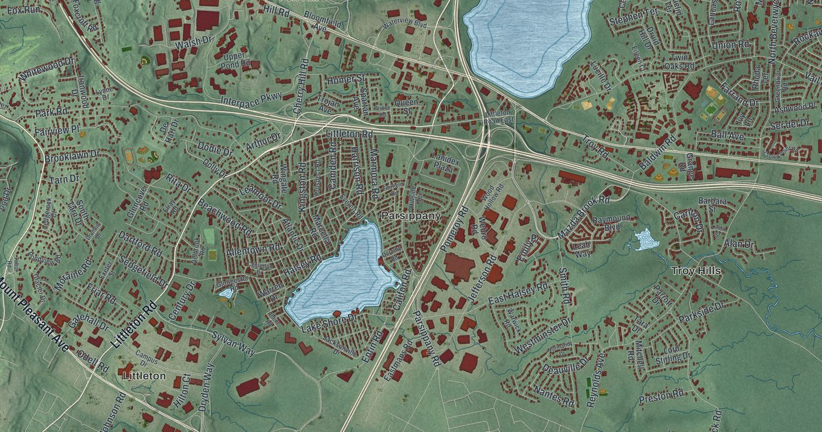 Map of Parsippany-Troy Hills, New Jersey