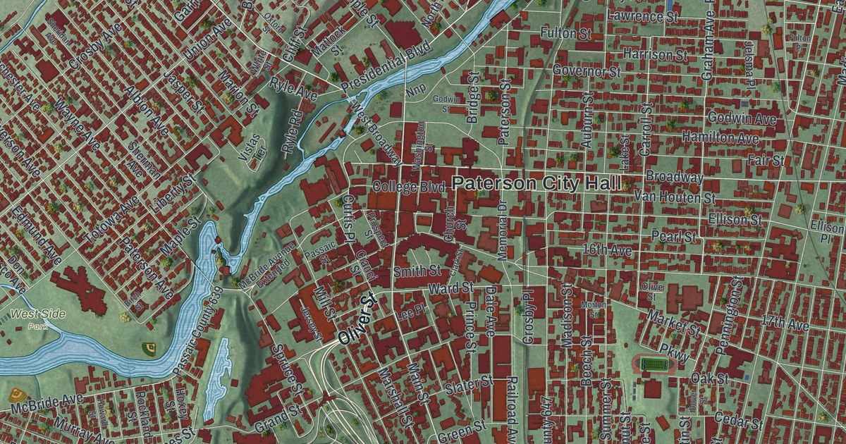 Map of Paterson, New Jersey