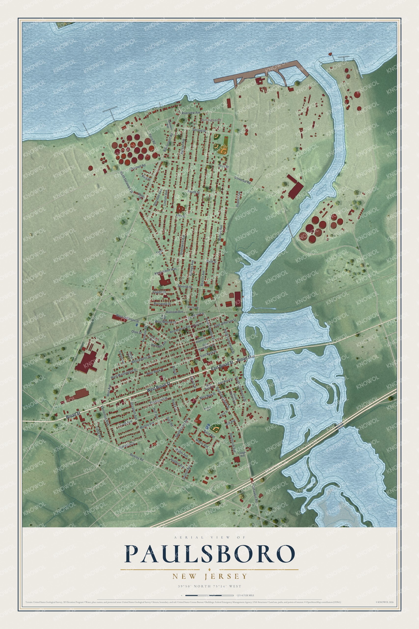 Watermarked full-map preview of Paulsboro, New Jersey