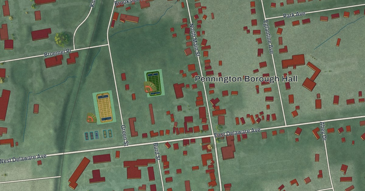 Map of Pennington, New Jersey
