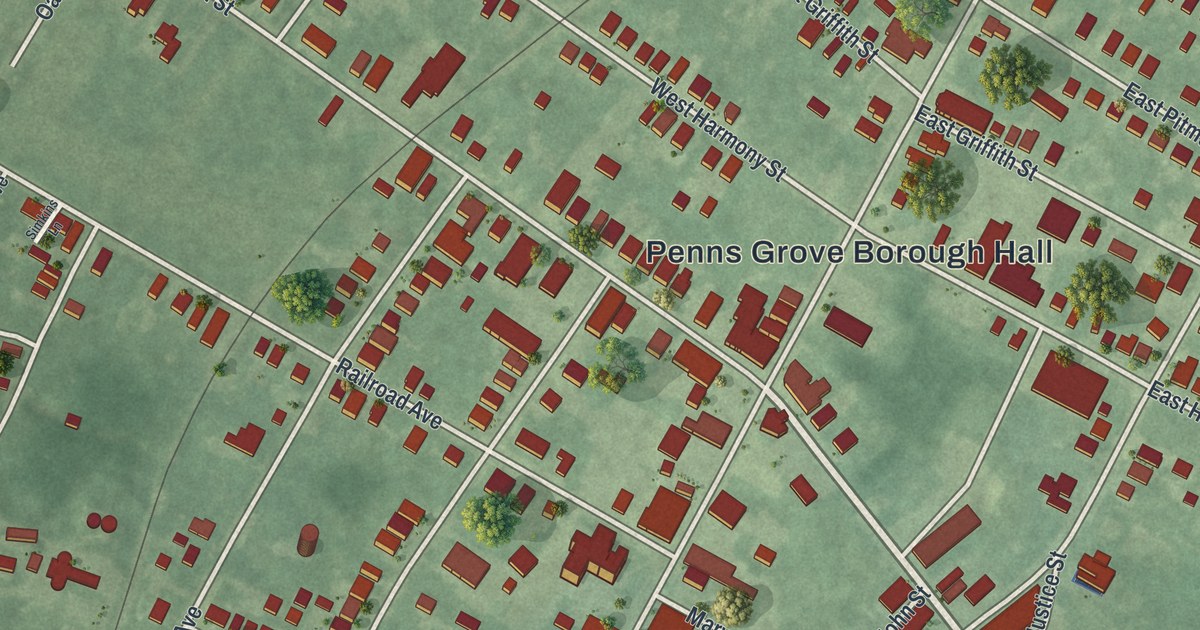 Map of Penns Grove, New Jersey