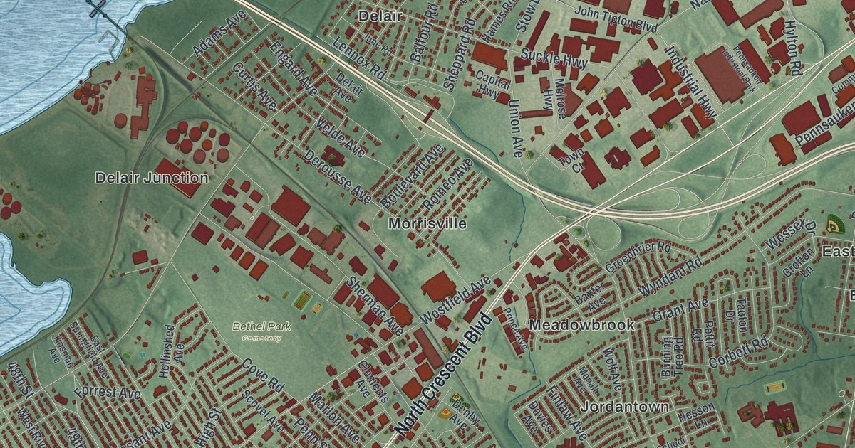 Map of Pennsauken, New Jersey