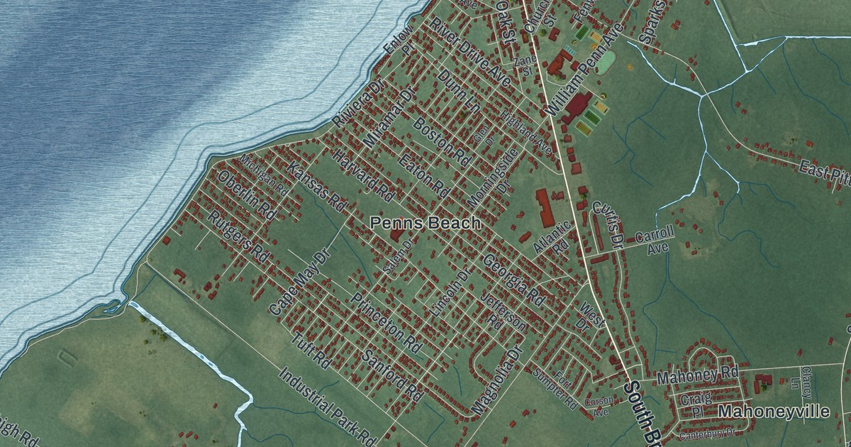 Map of Pennsville, New Jersey