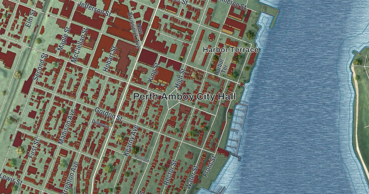 Map of Perth Amboy, New Jersey