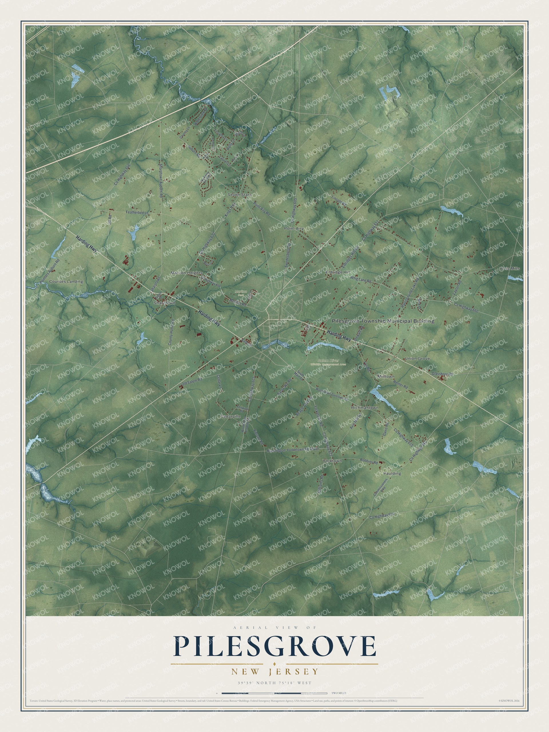 Watermarked full-map preview of Pilesgrove, New Jersey