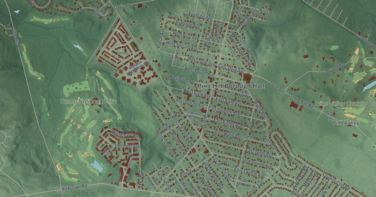 Map of Pine Hill, New Jersey