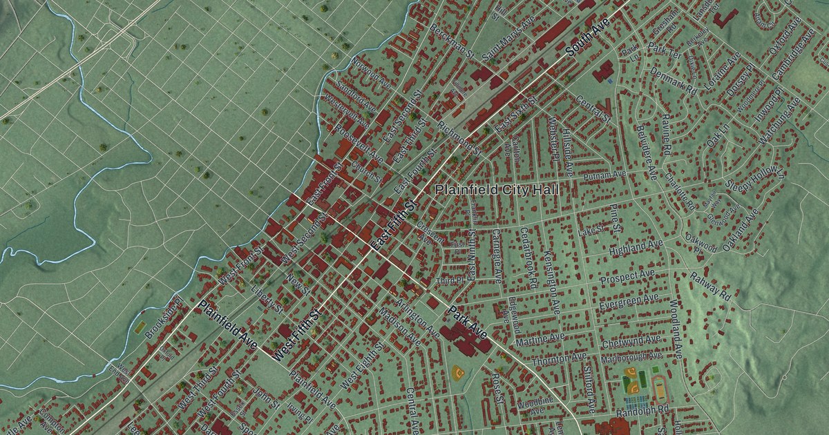 Map of Plainfield, New Jersey