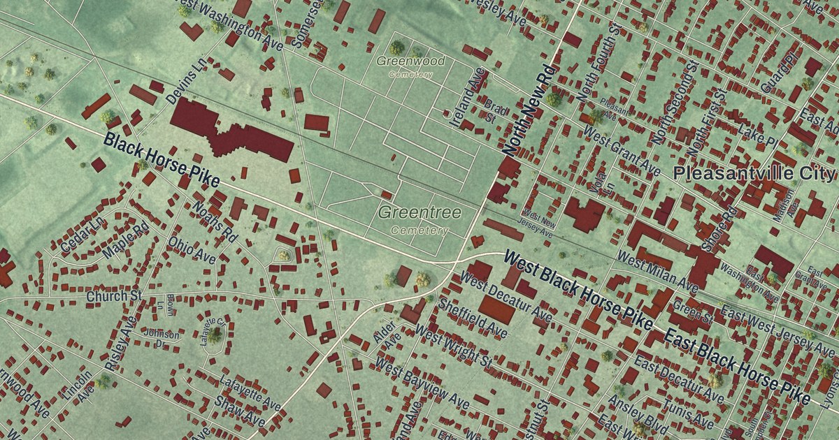 Map of Pleasantville, New Jersey