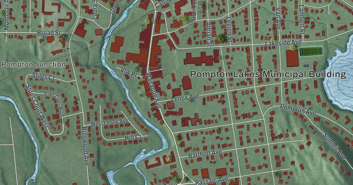 Map of Pompton Lakes, New Jersey