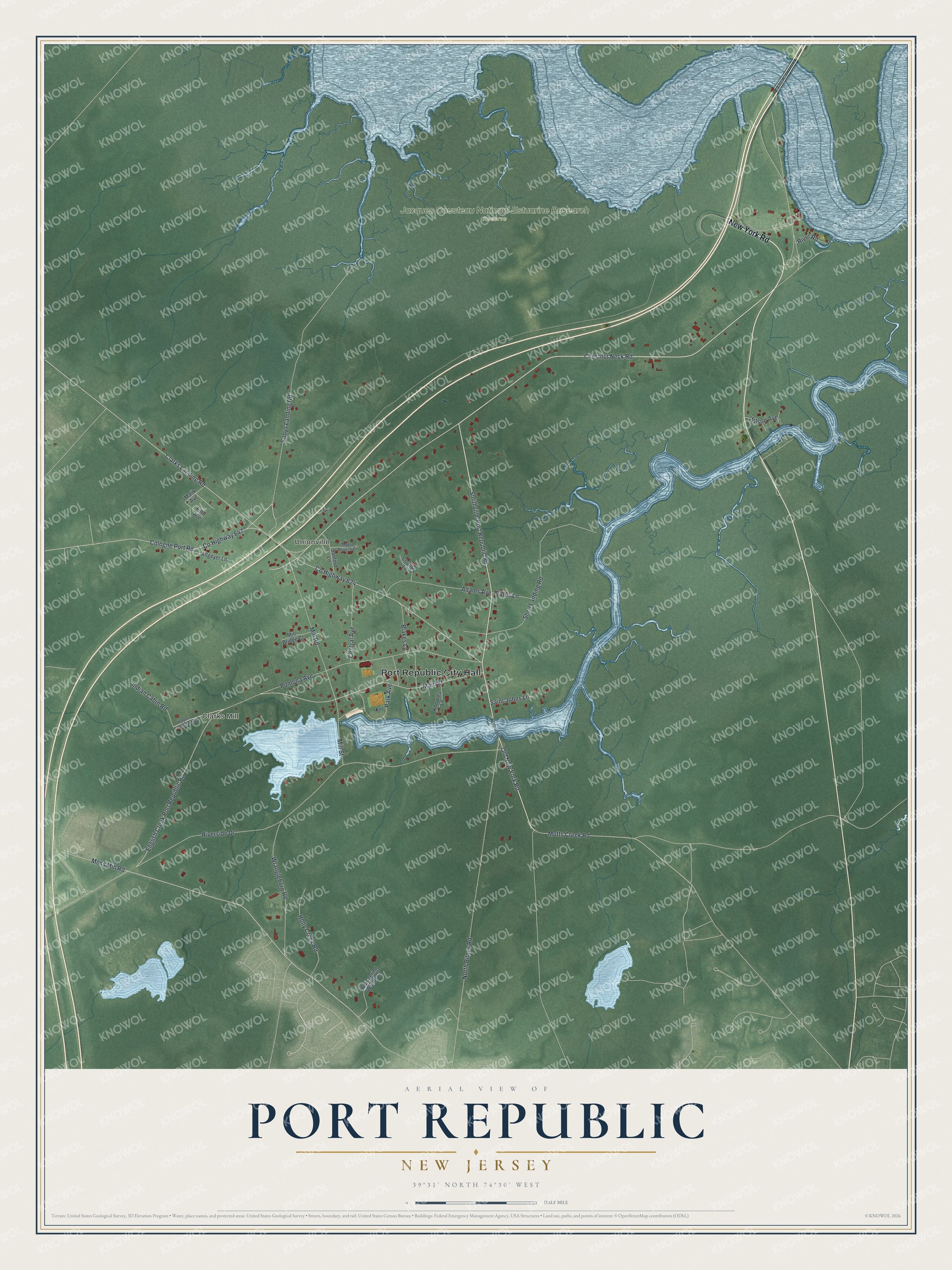 Watermarked full-map preview of Port Republic, New Jersey