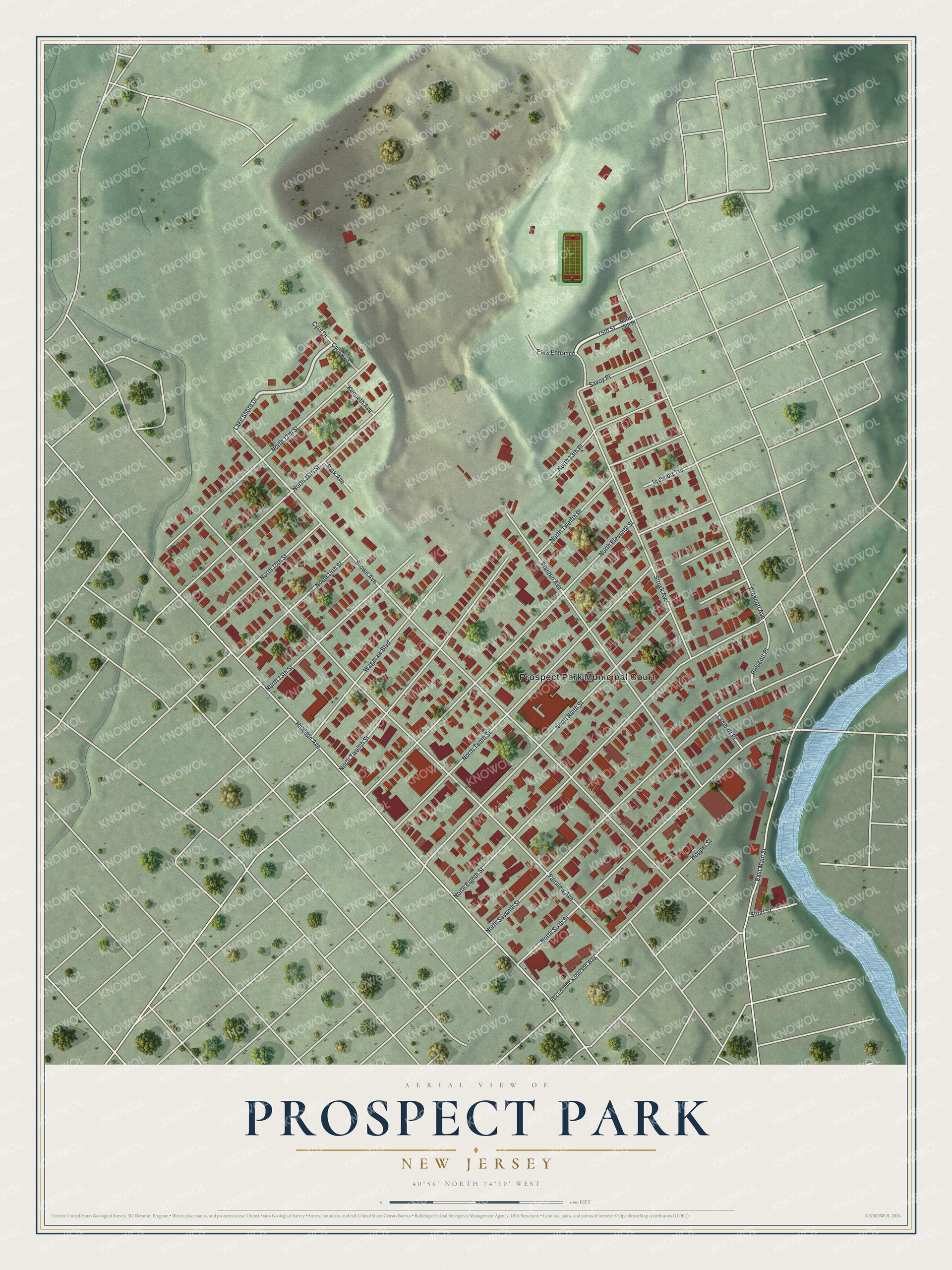 Watermarked full-map preview of Prospect Park, New Jersey