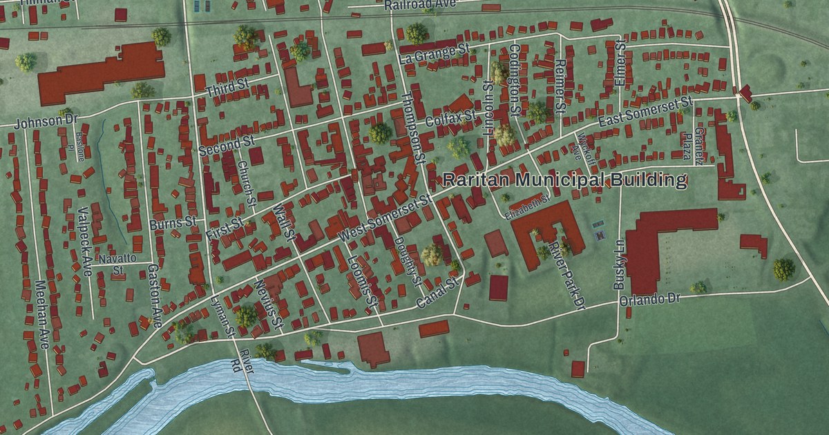 Map of Raritan, Somerset County, New Jersey