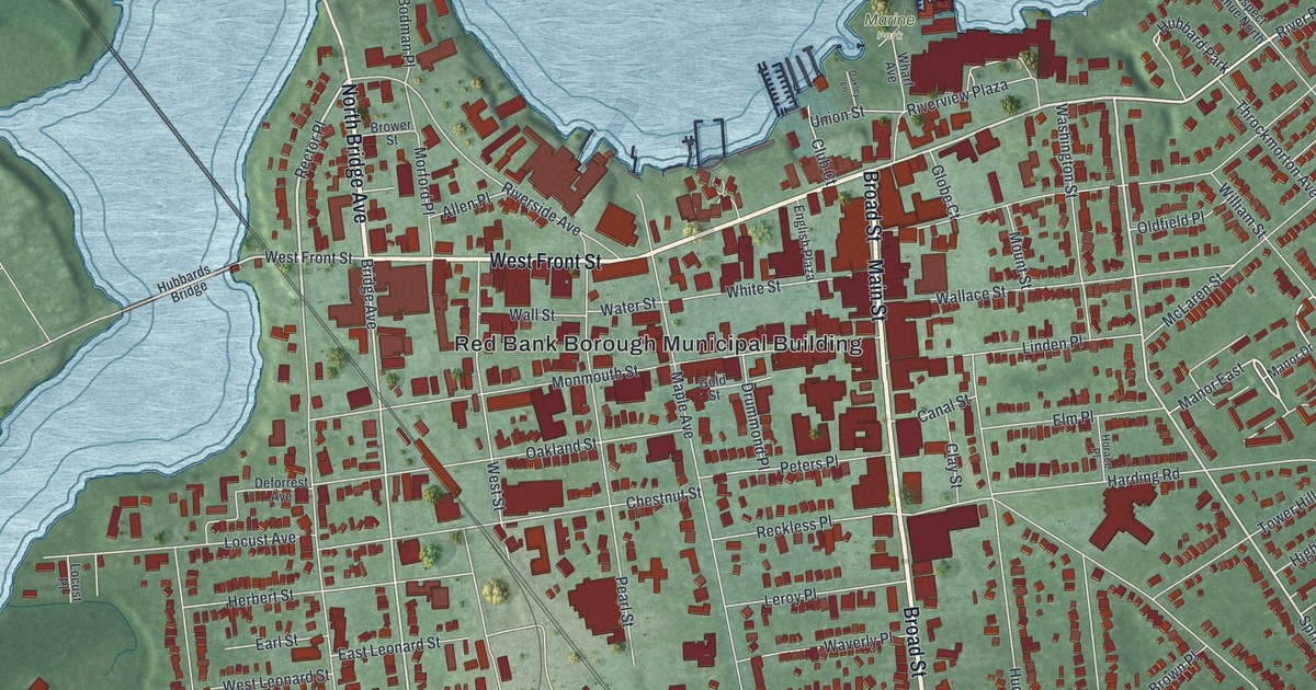 Map of Red Bank, New Jersey