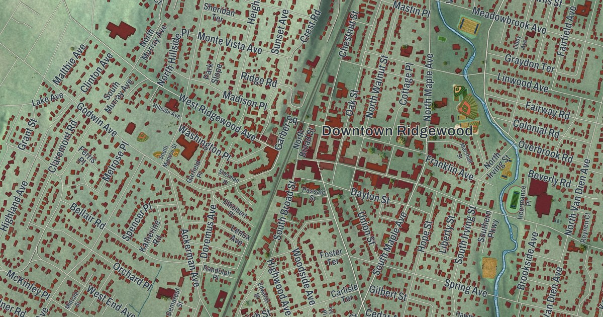 Map of Ridgewood, New Jersey