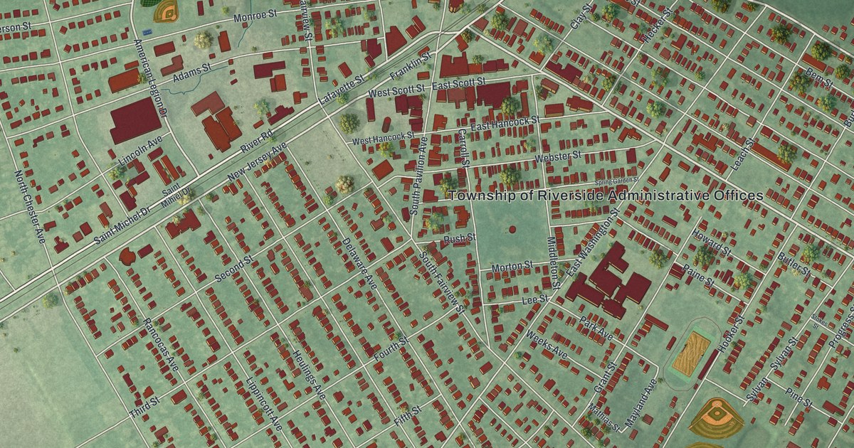 Map of Riverside, New Jersey
