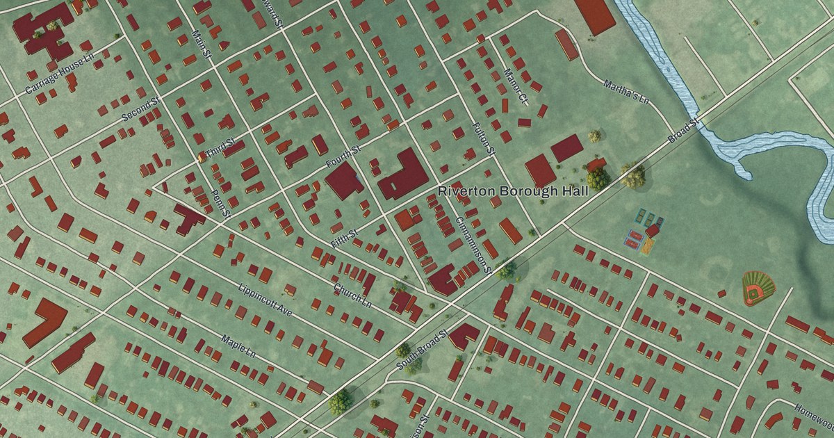 Map of Riverton, New Jersey