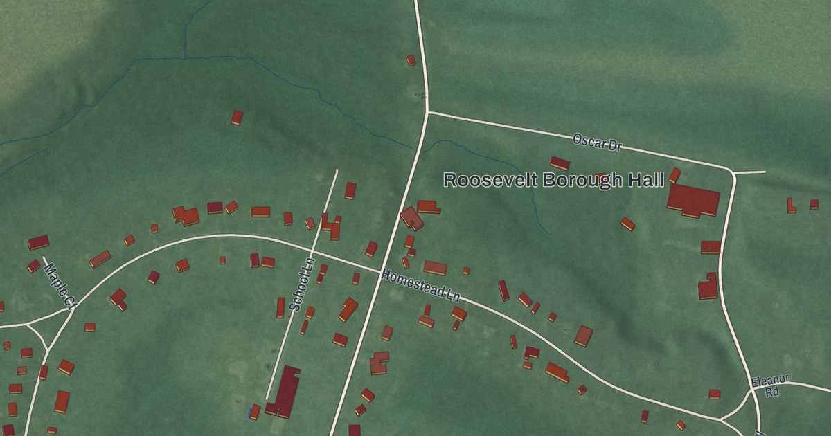 Map of Roosevelt, New Jersey