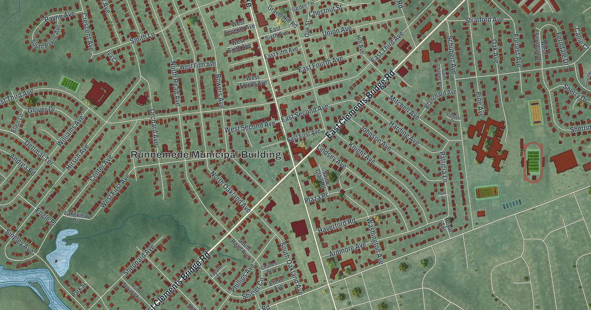 Map of Runnemede, New Jersey