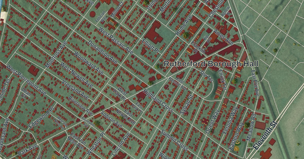 Map of Rutherford, New Jersey