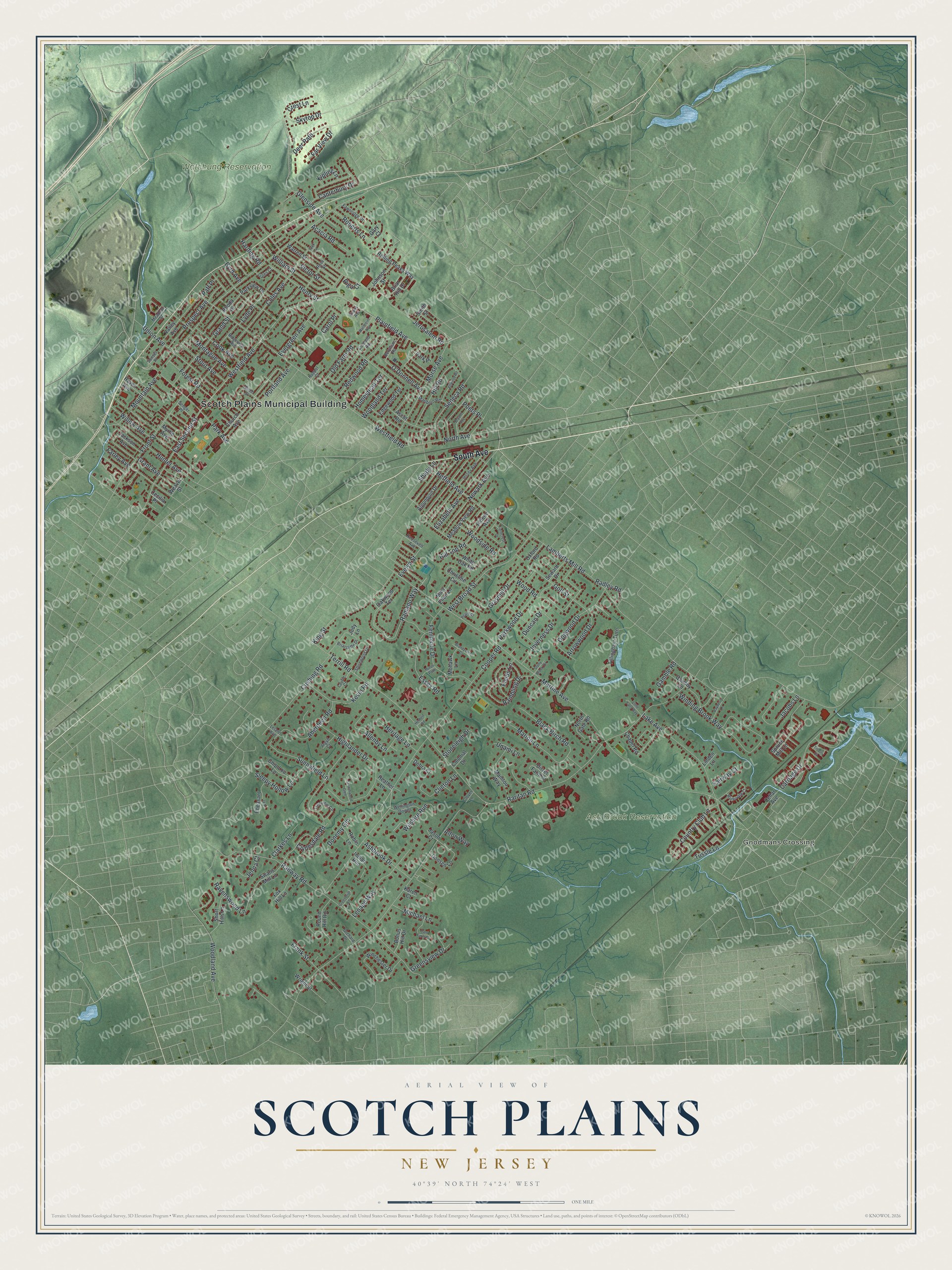 Watermarked full-map preview of Scotch Plains, New Jersey
