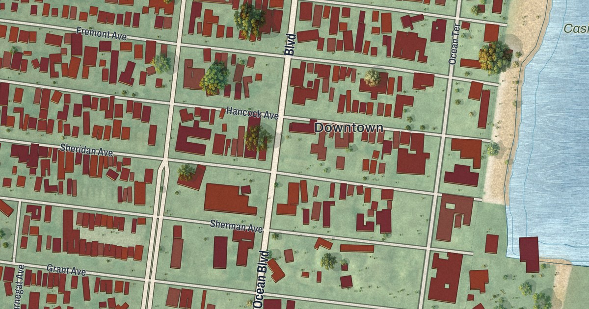 Map of Seaside Heights, New Jersey