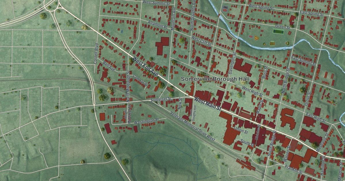 Map of Somerville, New Jersey