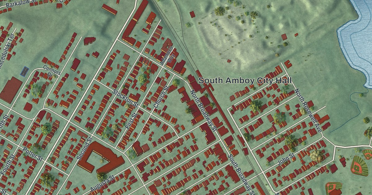 Map of South Amboy, New Jersey