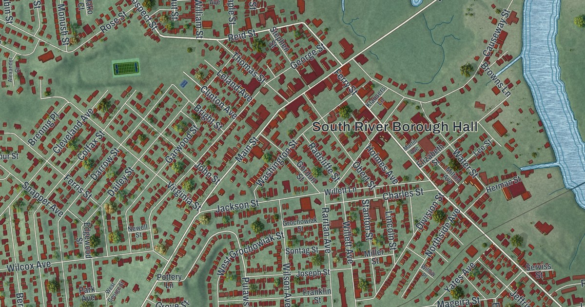 Map of South River, New Jersey