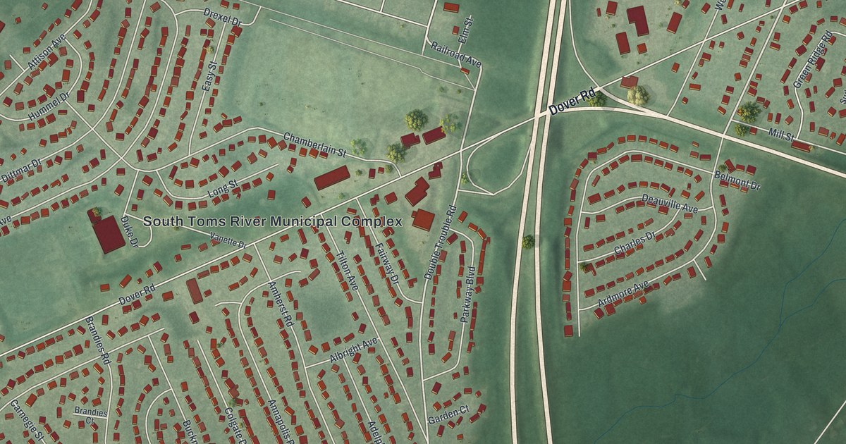 Map of South Toms River, New Jersey