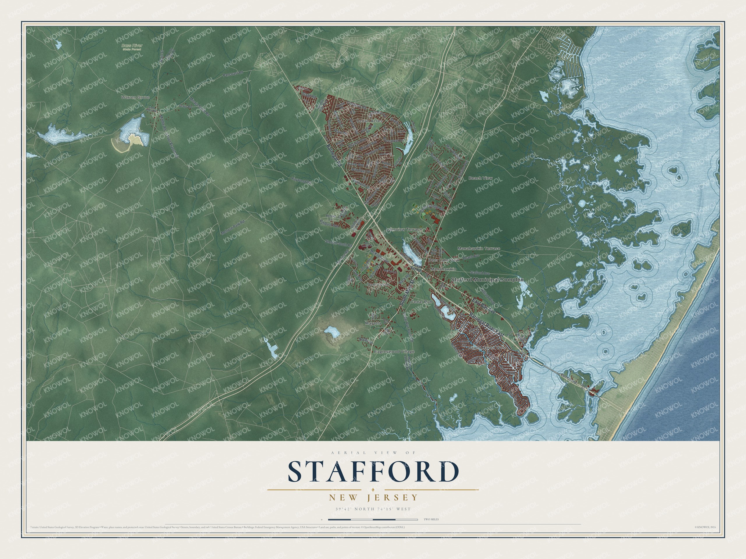 Watermarked full-map preview of Stafford, New Jersey