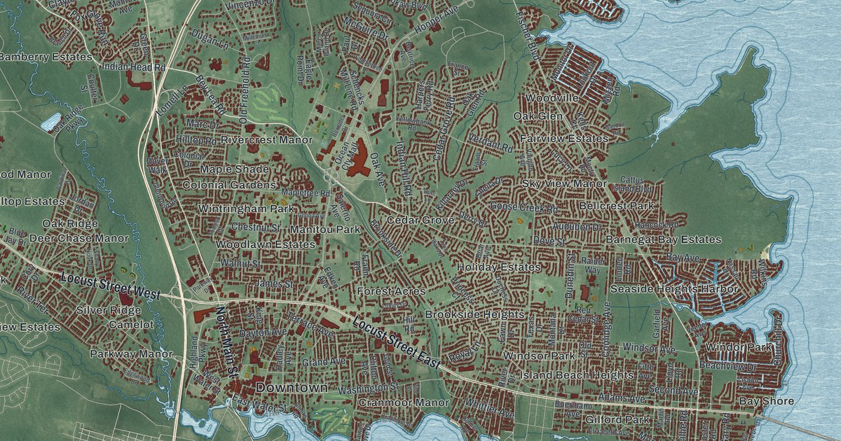 Map of Toms River, New Jersey