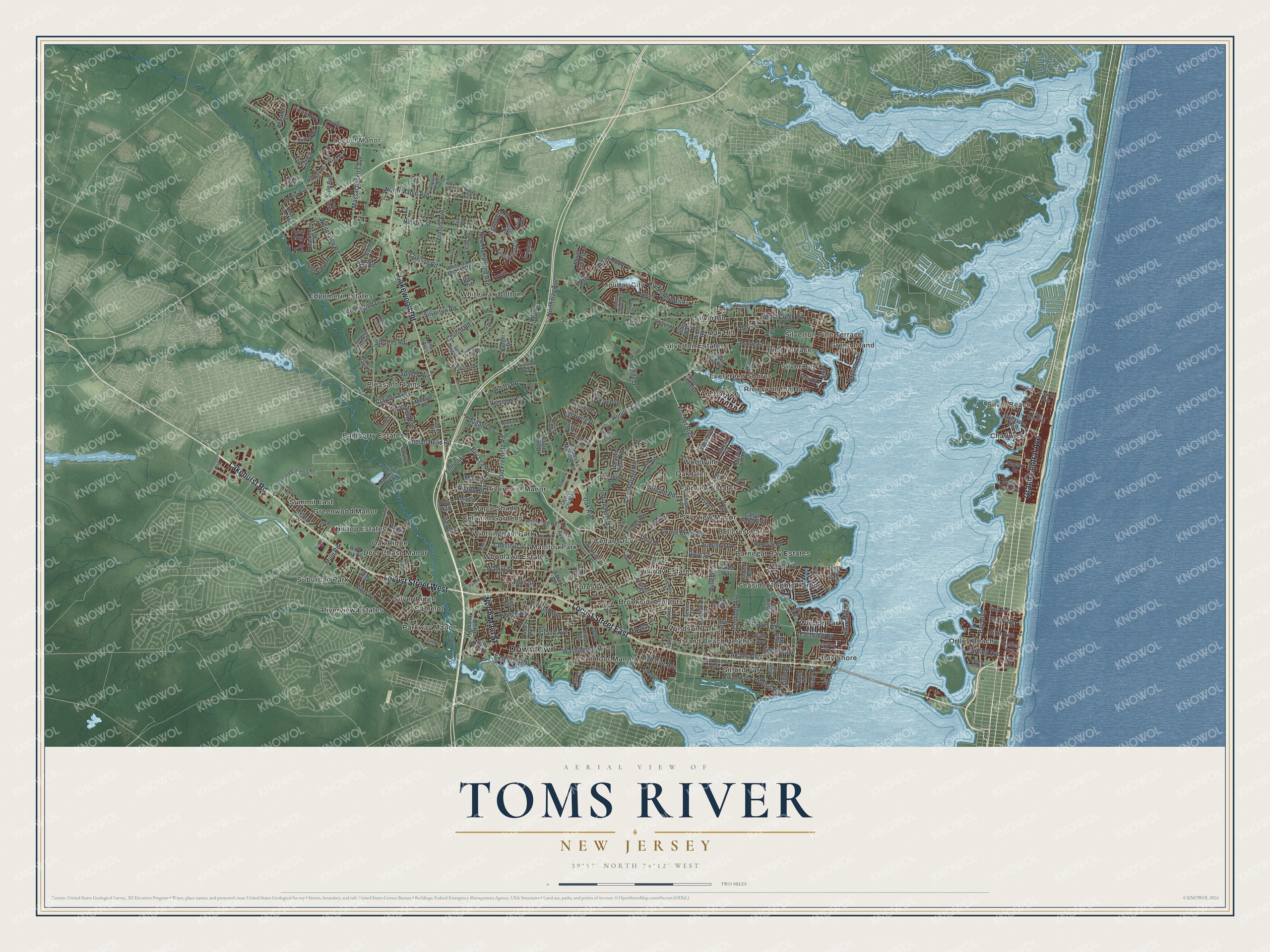 Watermarked full-map preview of Toms River, New Jersey