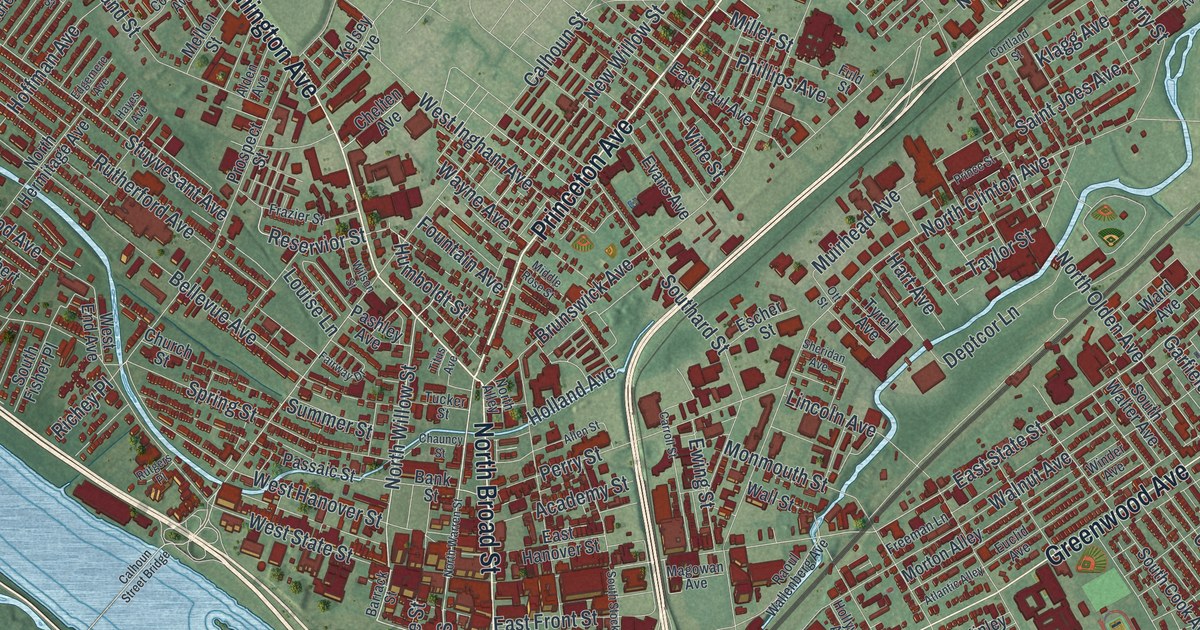 Map of Trenton, New Jersey