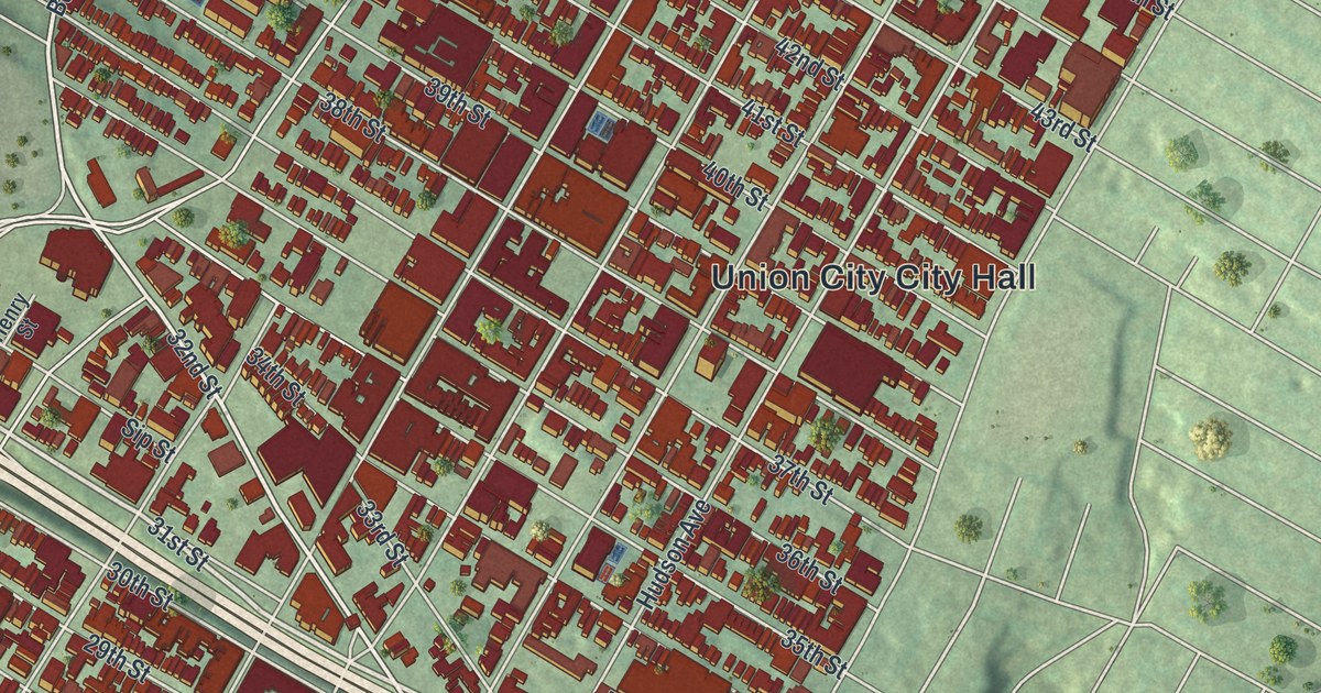 Map of Union City, New Jersey