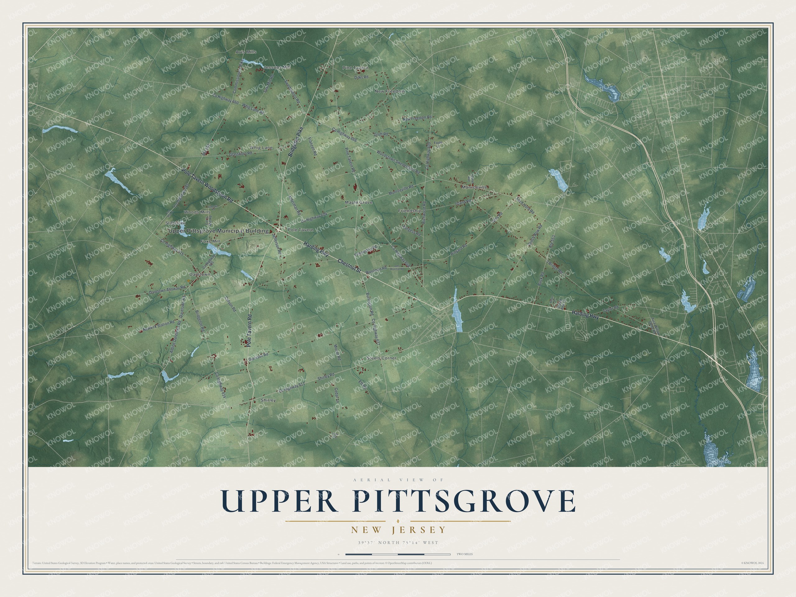 Watermarked full-map preview of Upper Pittsgrove, New Jersey